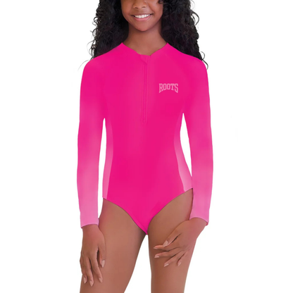 ROOTS - Maillot de Bain à Manches Longues Pour Fille-Girls-Long-Sleeve-Swimsuit-Rose-Pink-7042828-1965994