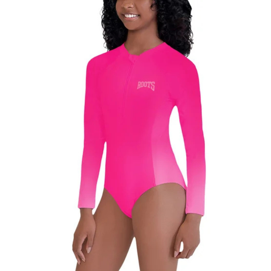 ROOTS - Maillot de Bain à Manches Longues Pour Fille-Girls-Long-Sleeve-Swimsuit-Rose-Pink-7042828-1965994