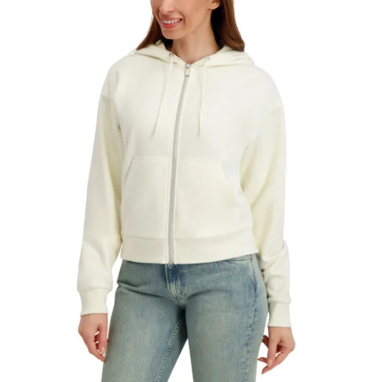 CONVERSE - Veste à Capuchon à Glissière pour Femme-Womens-Fll-Zip-Hoodie-Crème-Cream-1946137-1956622