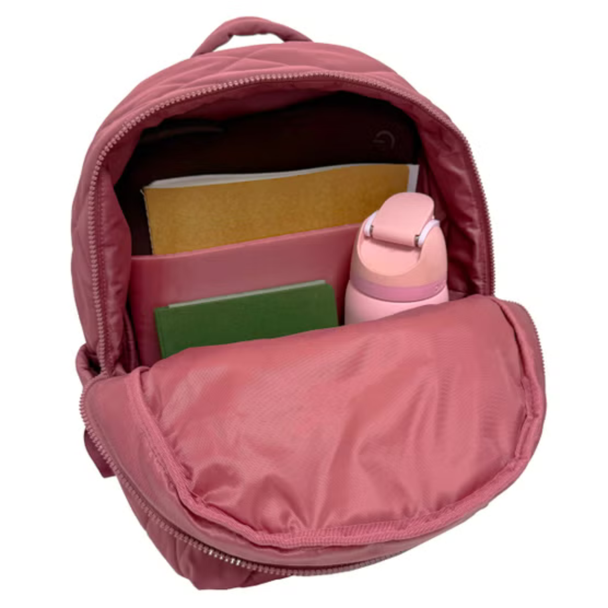 MYTAGALONGS - Sac à Dos Matelassé avec Passant pour Poignée de Valise - Quilted Backpack with Luggage Handle Sleeve