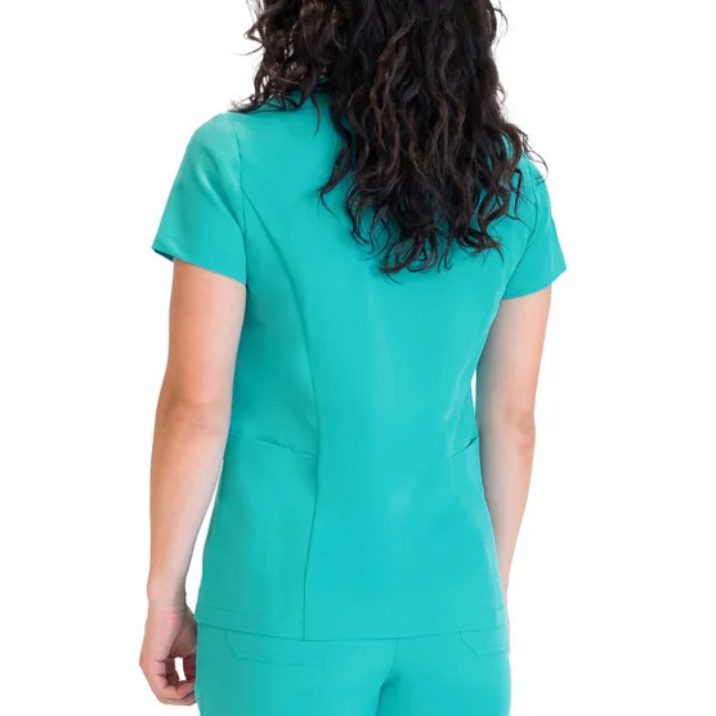 FRONTLINE - Haut Médical pour Femme-Womens-V-Neck-Scrub-Top-Vert-Sarcelle-Green-Teal-1948019-1948008
