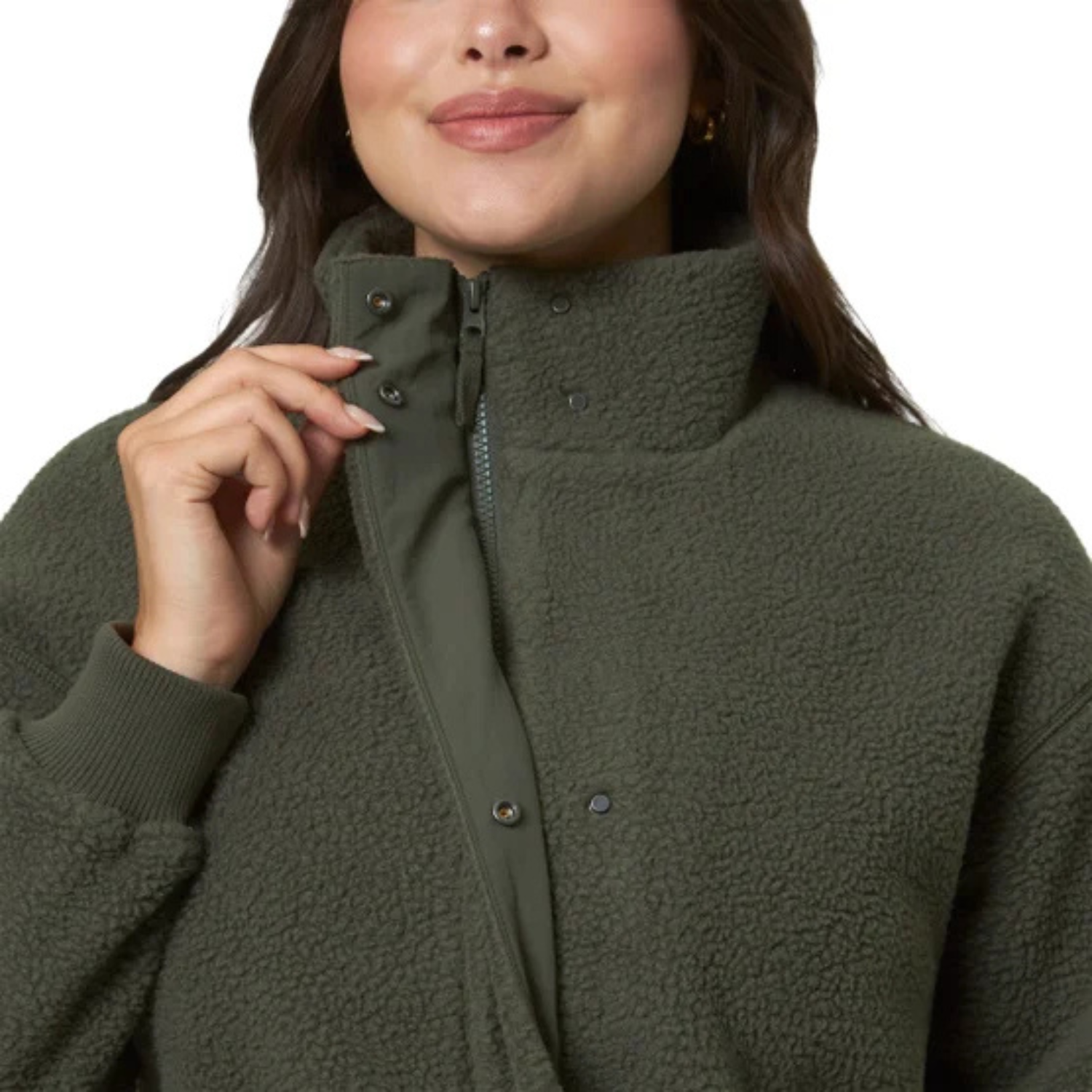 MONDETTA - Veste en Sherpa pour Femme-Womens-Sherpa-Jacket-Vert-Green-1952362-1936814