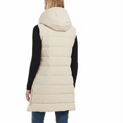 SANCTUARY - Veste Matelassée à Capuchon pour Femme-womens-Hooded-puffer-vest-crème-cream-beige-8114001