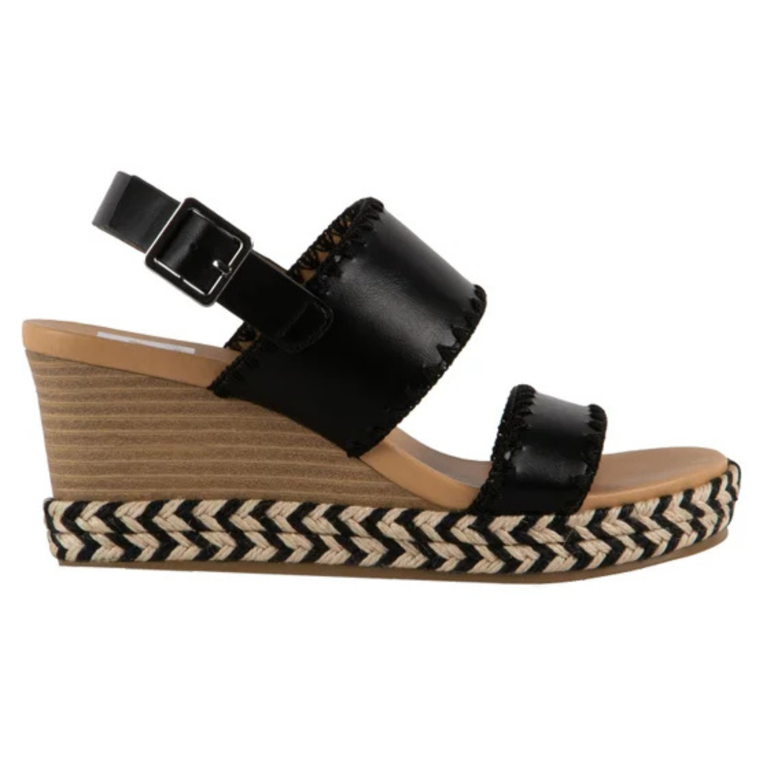 DV BY DOLCE VITA -  Sandales Talon Compensé pour Femme-Womens-Wedge-Sandal-Noir-Beige-Black-1108218-1104497