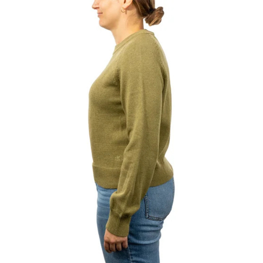CALVIN KLEIN - Chandail en Tricot pour Femme-Womens-Crewneck-Sweater-Vert-Olive-Kaki-Green-1907976-1938134