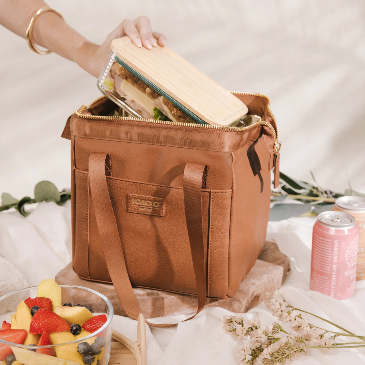 IGLOO - Sac-Repas Isotherme Luxe-Lunch-tote-cooler-bag-Brun-cognac-Brown-2014223