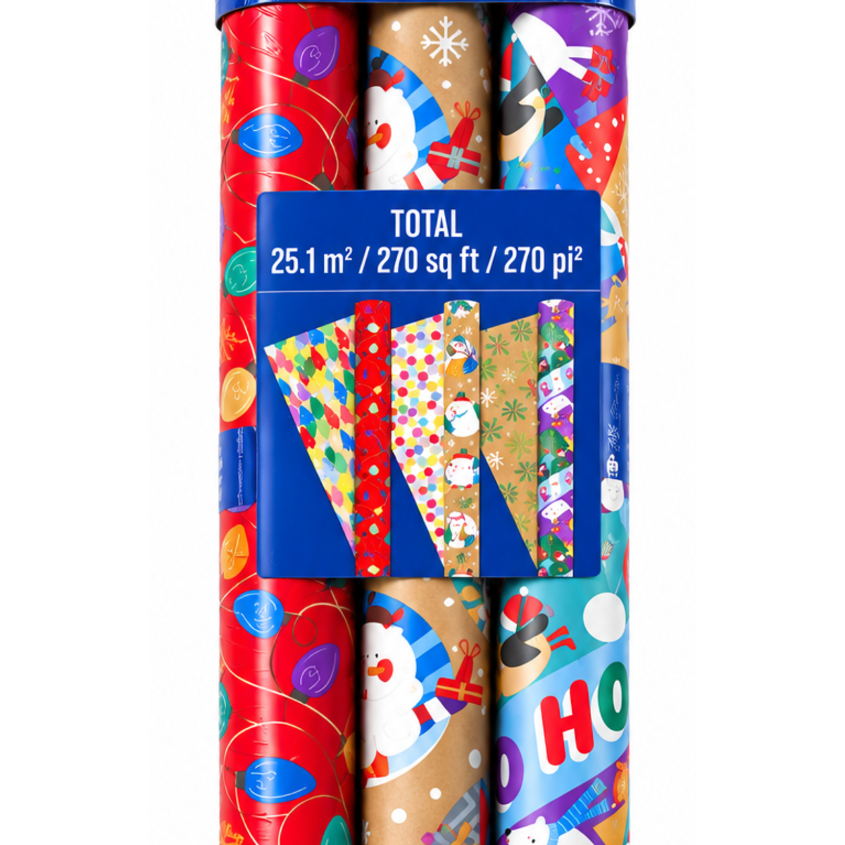 KIRKLAND SIGNATURE - Ensemble de 3 Rouleaux de Papier d'Emballage Réversible - Set of 3 Rolls of Reversible Gift Wrap