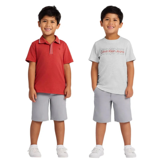 CALVIN KLEIN - Ensemble 3 Pièces pour Garçon-Boys-3-piece-Set-Rouge-Gris-Red-Grey-8324400
