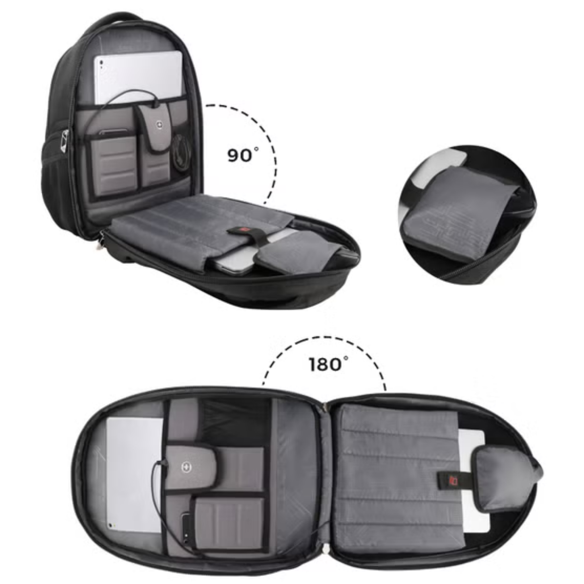 Swiss Digital - Sac à Dos Noir Terabyte avec Localisateur SDD - Terabyte Black Backpack with SDD Finder