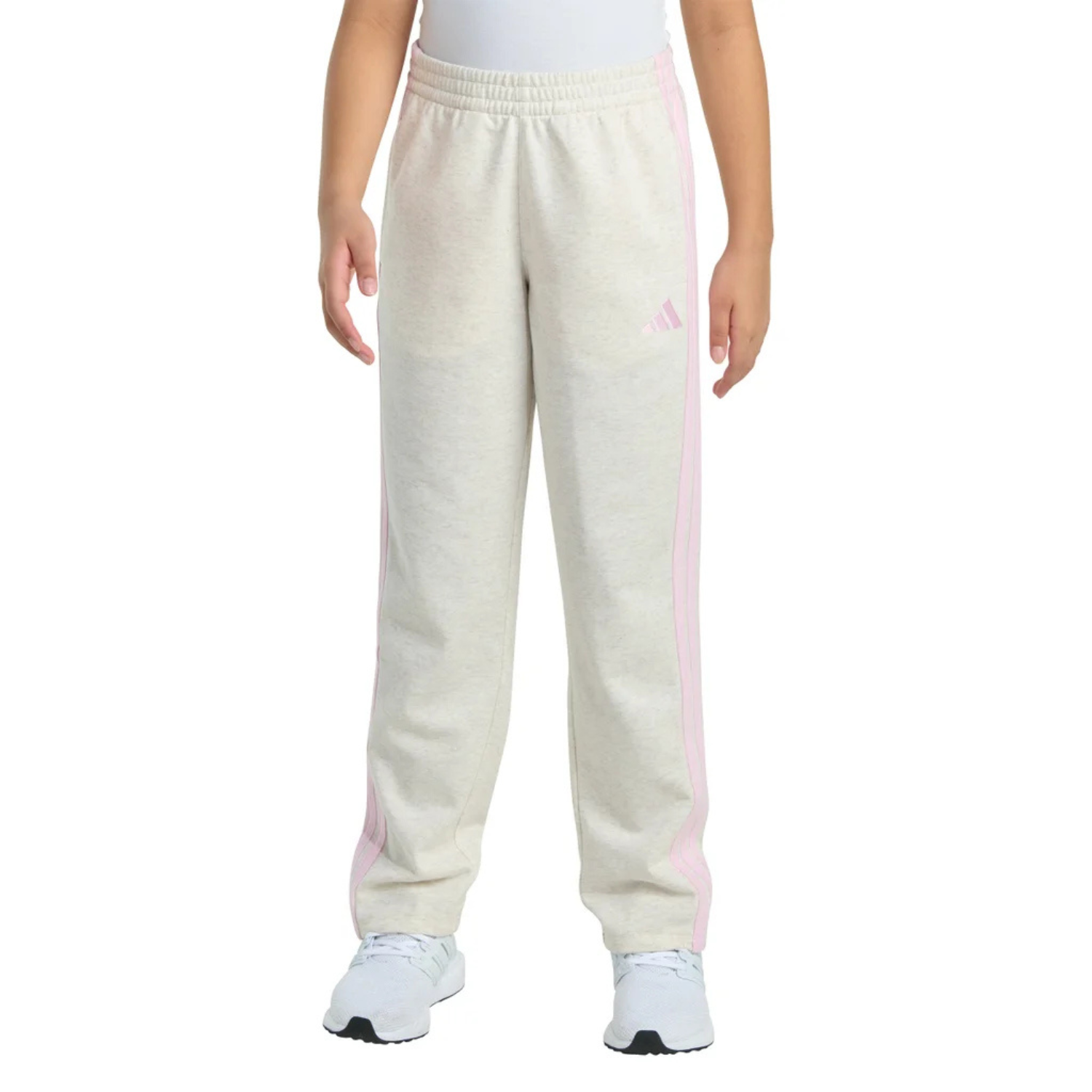 ADIDAS - Pantalon en Molleton pour Fille-Girls-Fleece-Pant-Blanc-Rose-Oatmeal-Pink-8442400-1880193