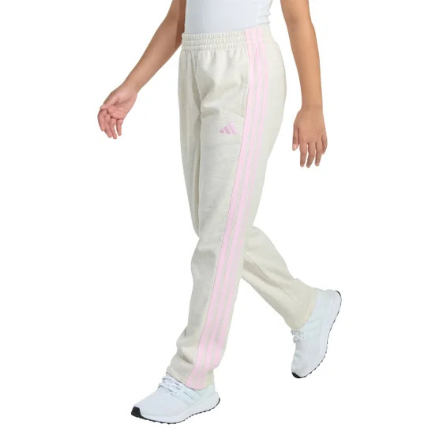ADIDAS - Pantalon en Molleton pour Fille-Girls-Fleece-Pant-Blanc-Rose-Oatmeal-Pink-8442400-1880193