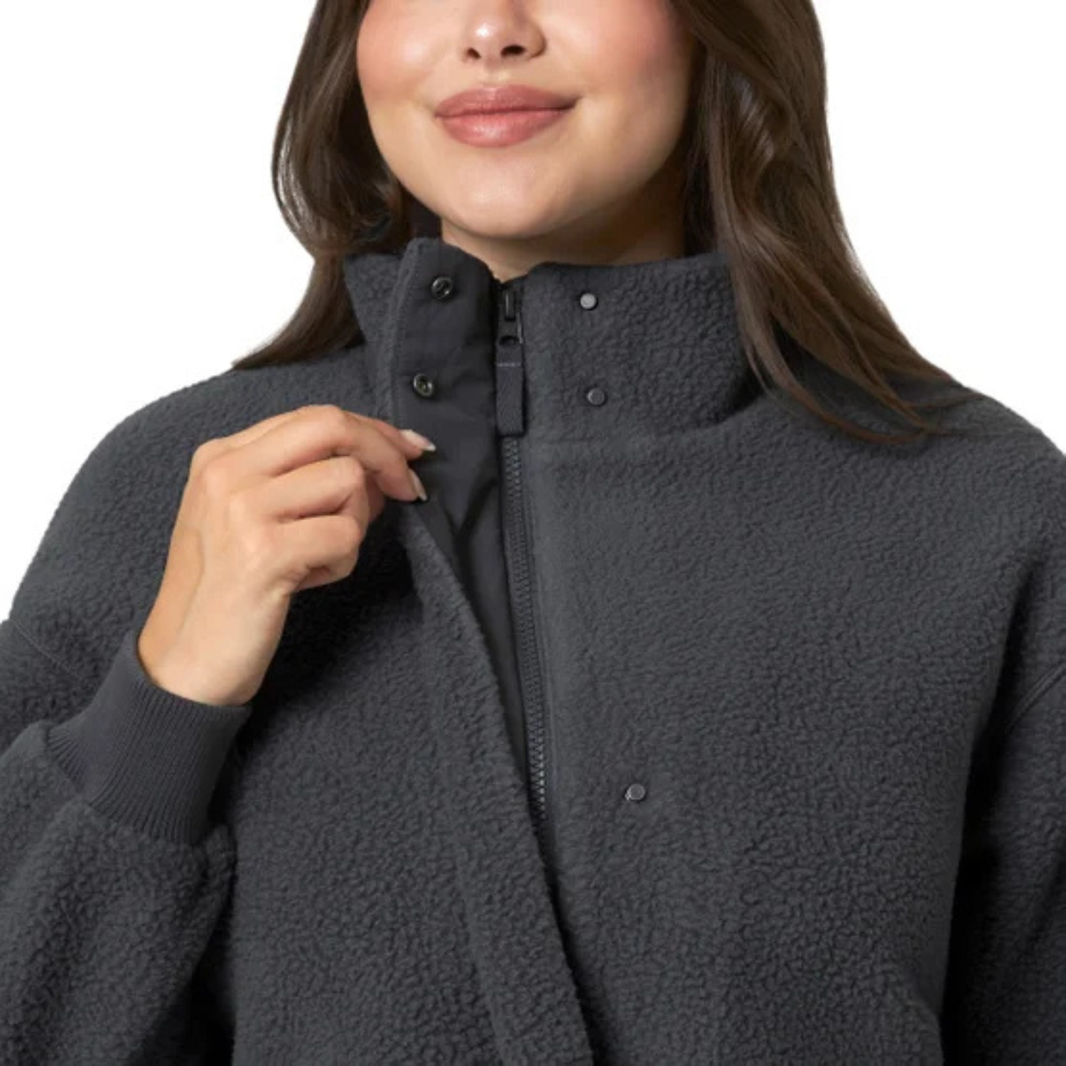 MONDETTA - Veste en Sherpa pour Femme-Womens-Sherpa-Jacket-Gris-Grey-1952362-1936815