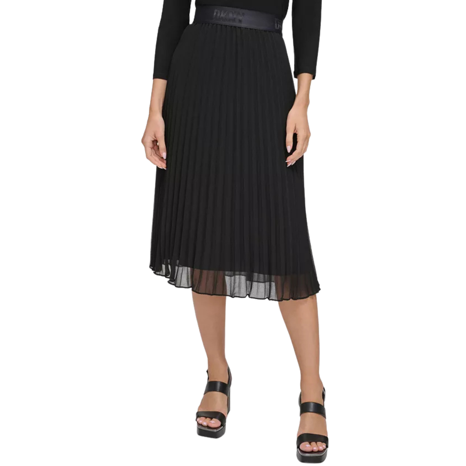 DKNY - Jupe Midi pour Femme-Womens-Midi-Skirt-Noir-Black