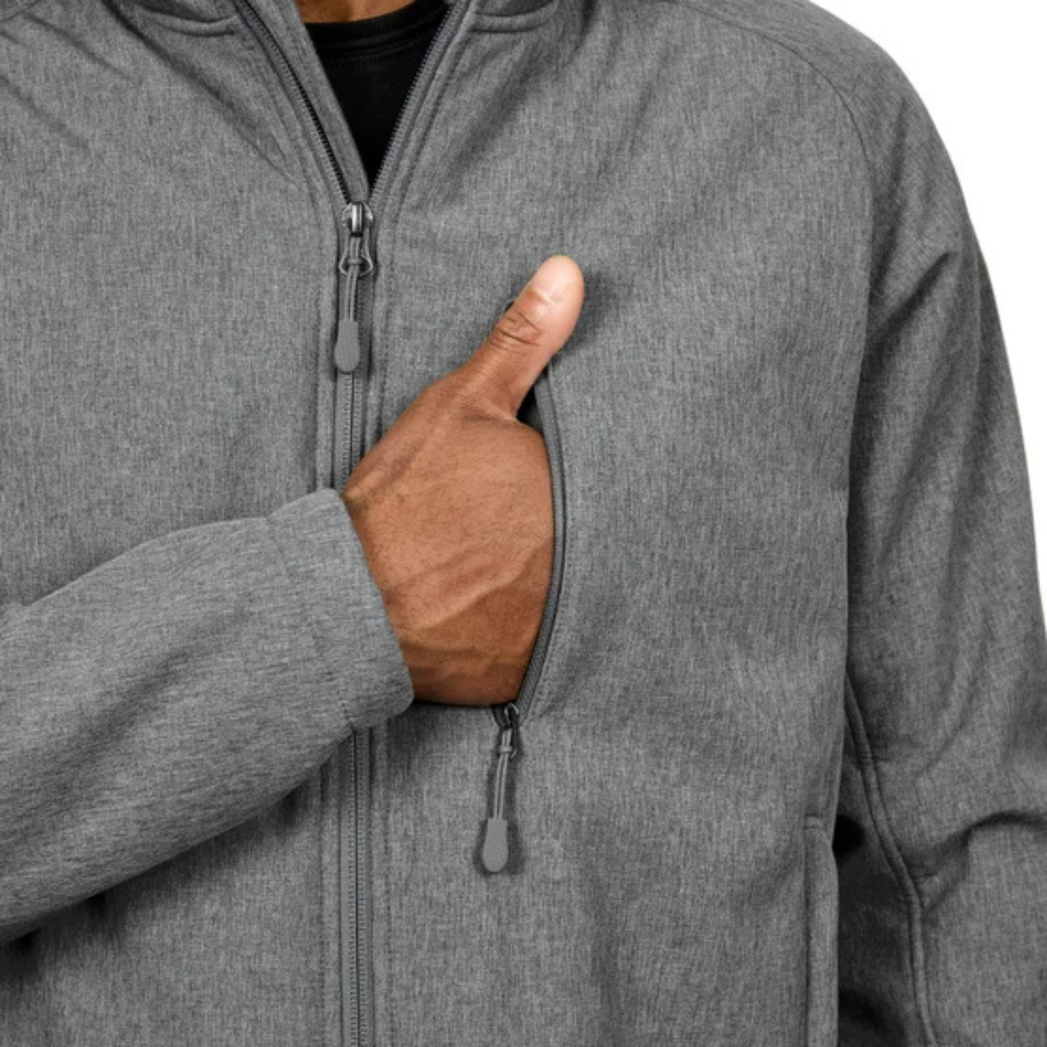 KIRKLAND SIGNATURE -  Manteau Coquille Souple pour Homme-Mens-Softshell-Jacket-Gris-Grey-1884001-1916168