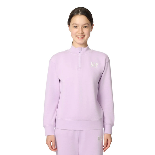 GAP KIDS - Chandail à Glissière 1/4 pour Fille-Girls-Fleece-1/4-Zip-Mauve-Purple-1737733- 1923614
