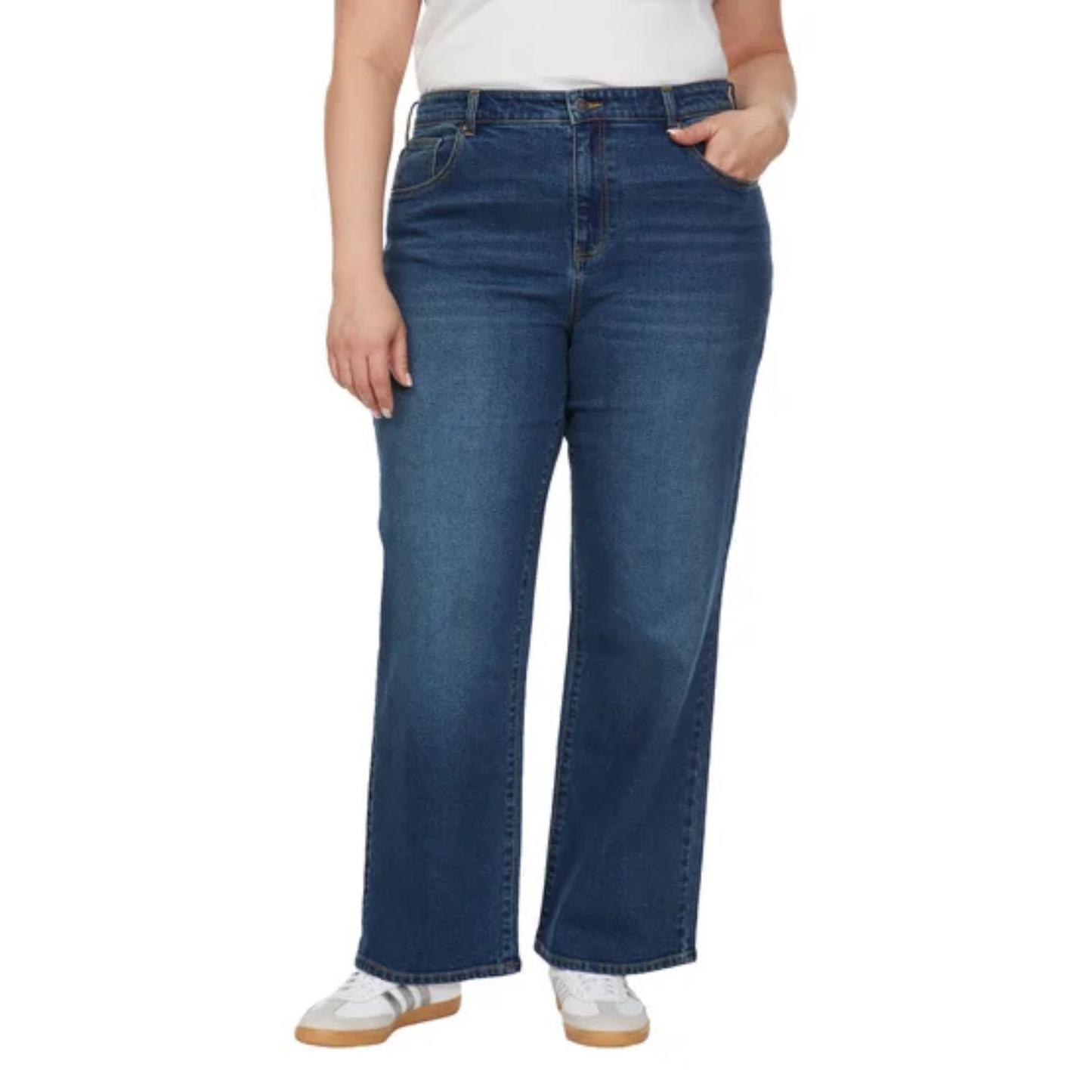 BUFFALO - Jeans Taille Haute et Jambe Large pour Femme-Womens-High-Rise-Wide-Leg-Jeans-Bleu-Blue-1792629-1916346