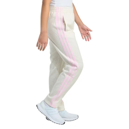 ADIDAS - Pantalon en Molleton pour Fille-Girls-Fleece-Pant-Blanc-Rose-Oatmeal-Pink-8442400-1880193