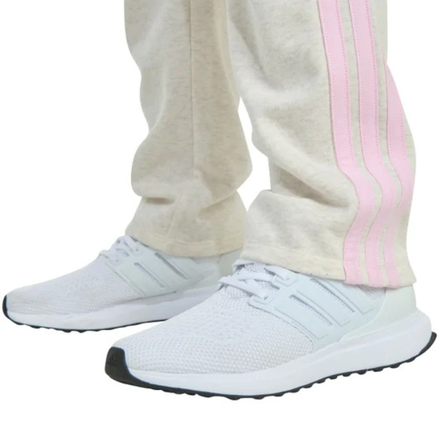 ADIDAS - Pantalon en Molleton pour Fille-Girls-Fleece-Pant-Blanc-Rose-Oatmeal-Pink-8442400-1880193
