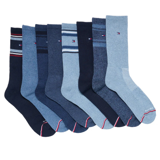 TOMMY HILFIGER - Paquet de 8 Paires de Chaussettes pour Homme-Mens-Sock-8-Pair-Bleu-Blue-9911230-1926959
