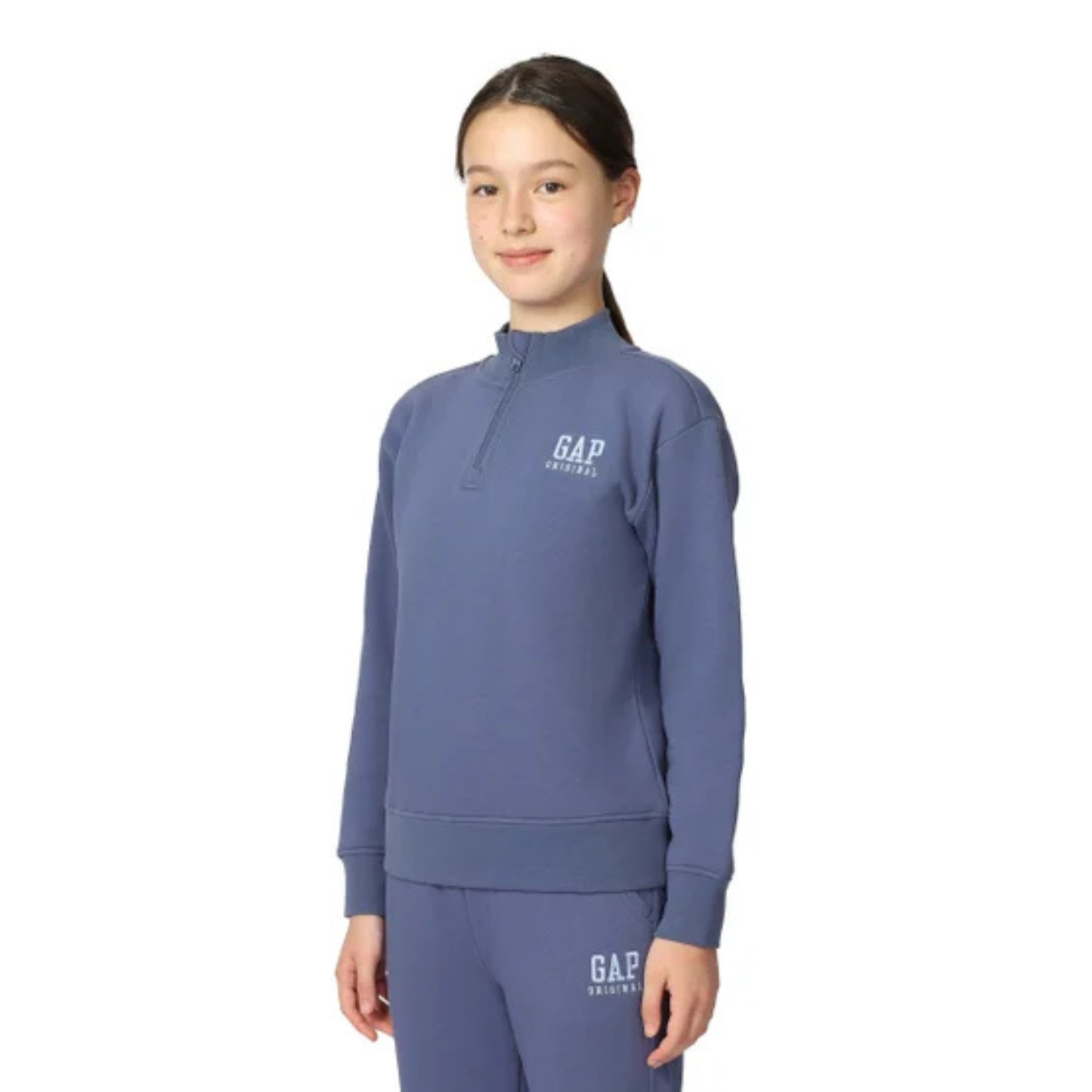 GAP KIDS - Chandail à Glissière 1/4 pour Fille-Girls-Fleece-1/4-Zip-Bleu-Blue-1737733- 1923615