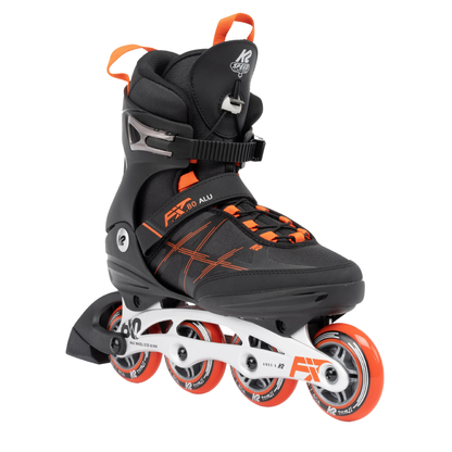 K2 SKATES - Patins à Roues Alignés F.I.T.80 ALU pour Homme-Mens-Inline-Skates-Noir-Orange-Black-1940120