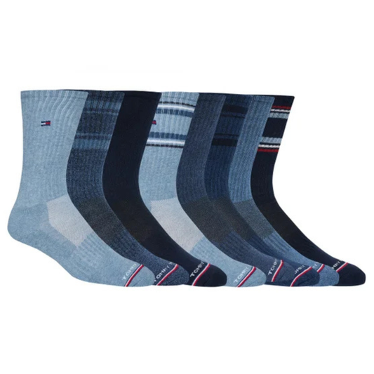 TOMMY HILFIGER - Paquet de 8 Paires de Chaussettes pour Homme-Mens-Sock-8-Pair-Bleu-Blue-9911230-1926959