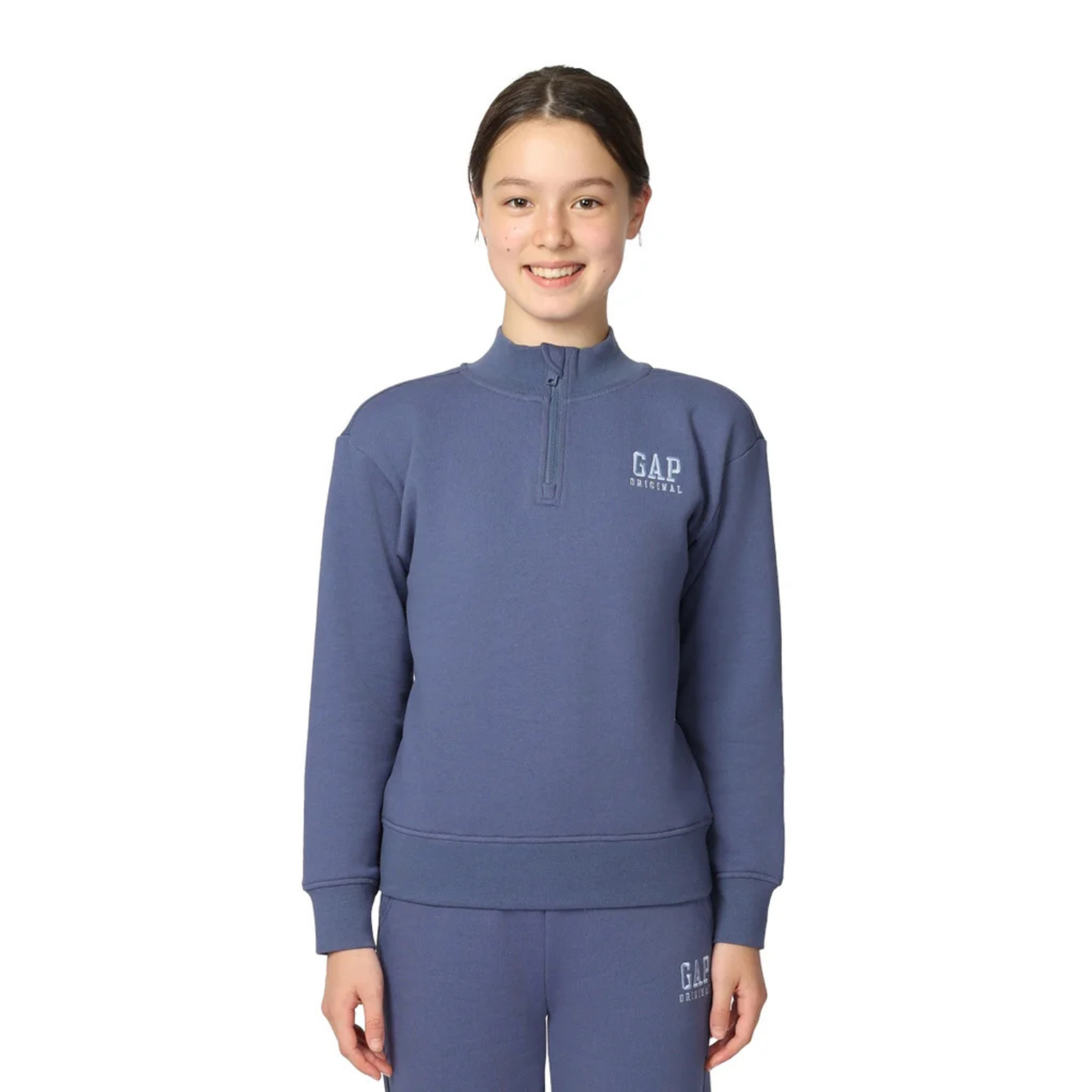 GAP KIDS - Chandail à Glissière 1/4 pour Fille-Girls-Fleece-1/4-Zip-Bleu-Blue-1737733- 1923615