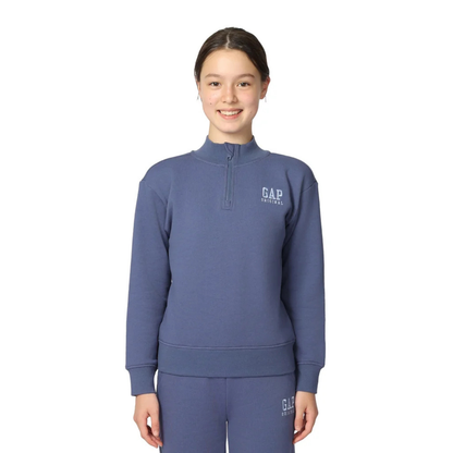 GAP KIDS - Chandail à Glissière 1/4 pour Fille-Girls-Fleece-1/4-Zip-Bleu-Blue-1737733- 1923615