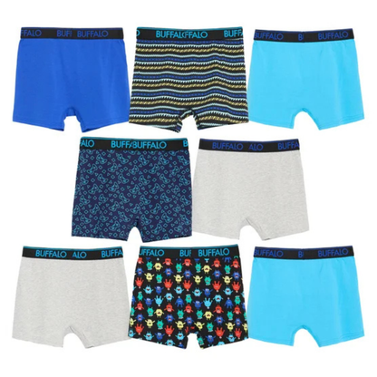 BUFFALO -  Paquet de 8 Caleçons pour Garçon-Boys-Boxer-Briefs-8-Pack-Bleu-Blue-1871827-1976728