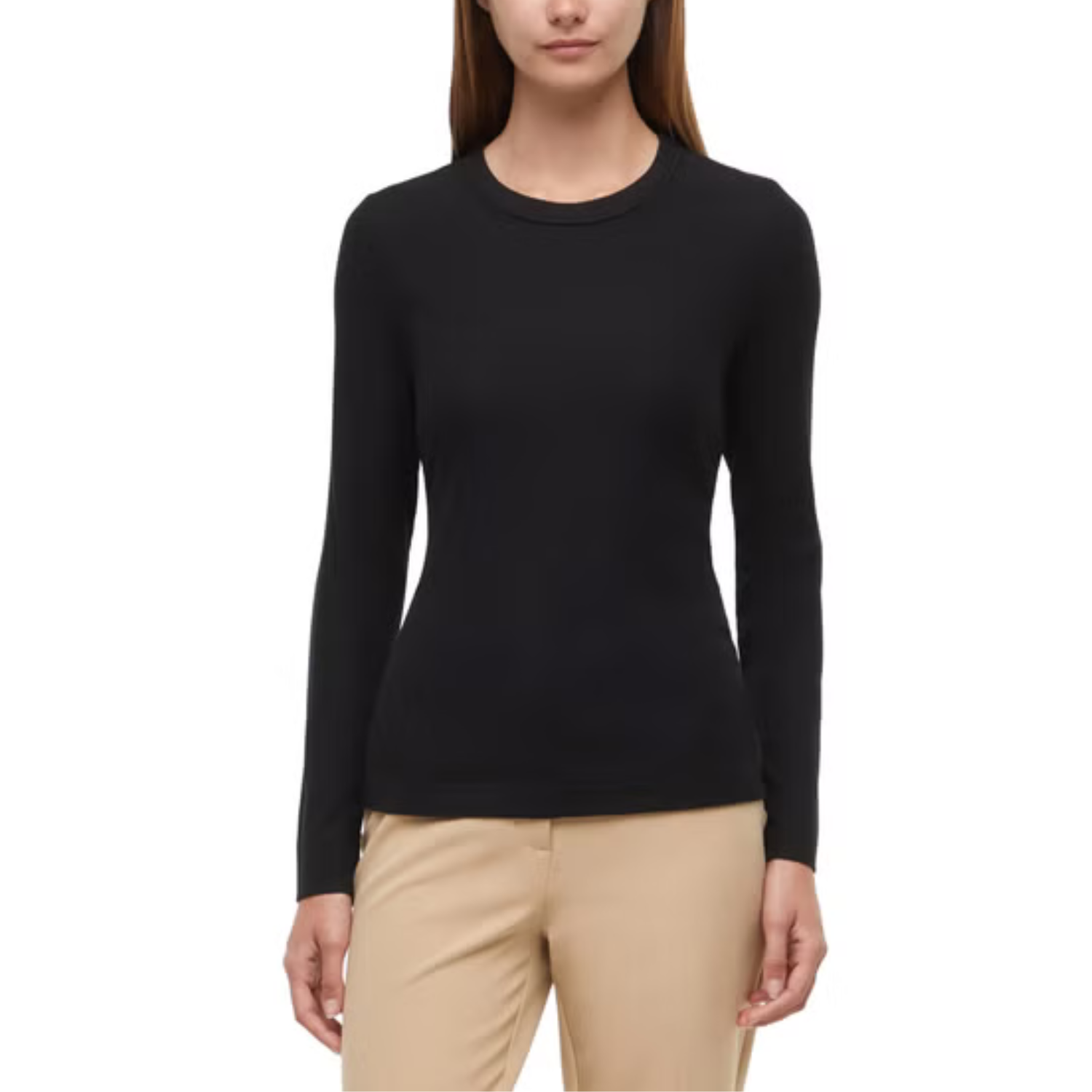 BANANA REPUBLIC - Paquet de 2 Chandails Côtelés à Manches Longues pour Femme-womens-2-pack-long-sleeve-rib-t-shirt-Blanc-Noir-White-1938353
