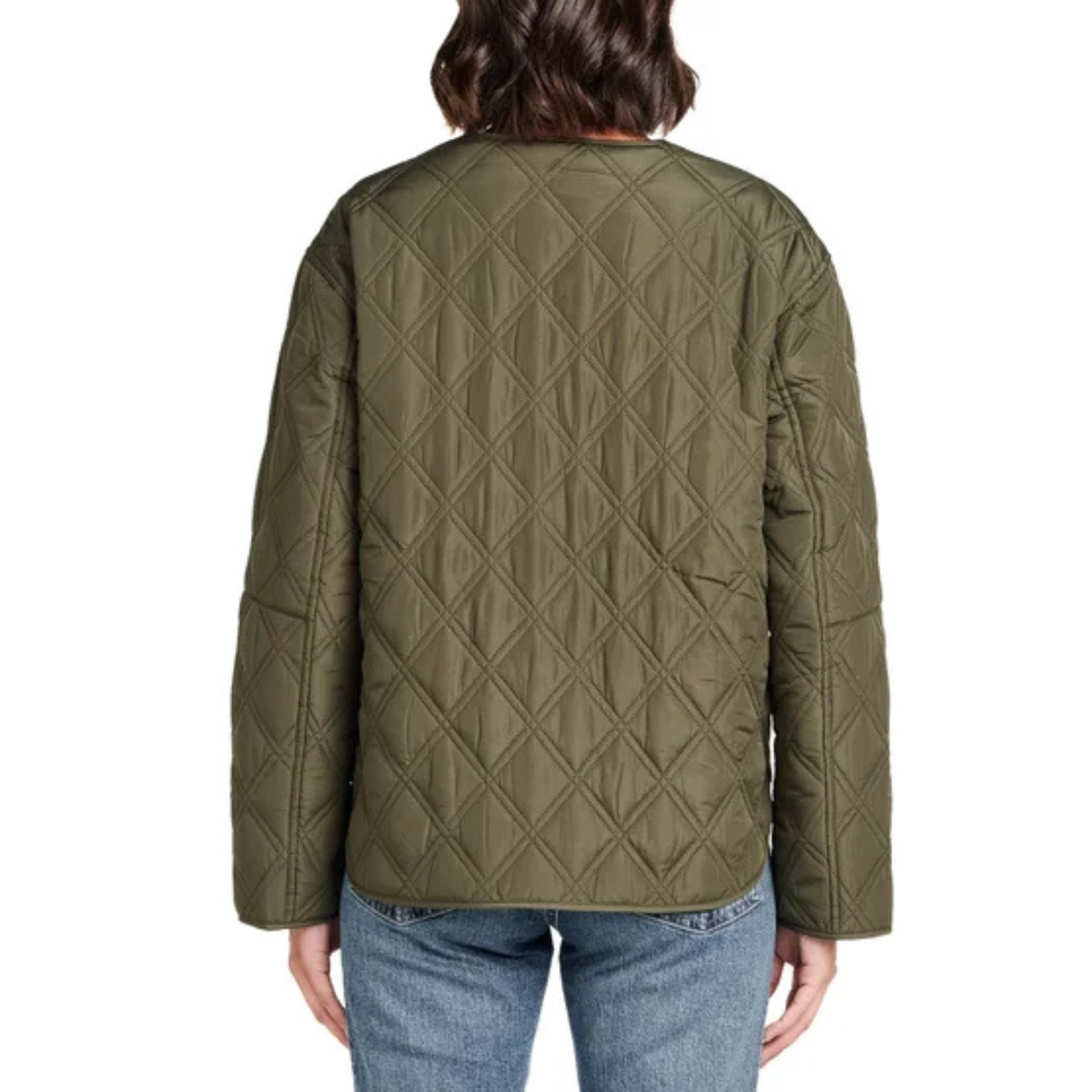 WEATHERPROOF - Veste Matelassée sans Col pour Femme-Womens-Collarless-Quilted-Jacket-Vert-Green-Kaki-1184402-1973871