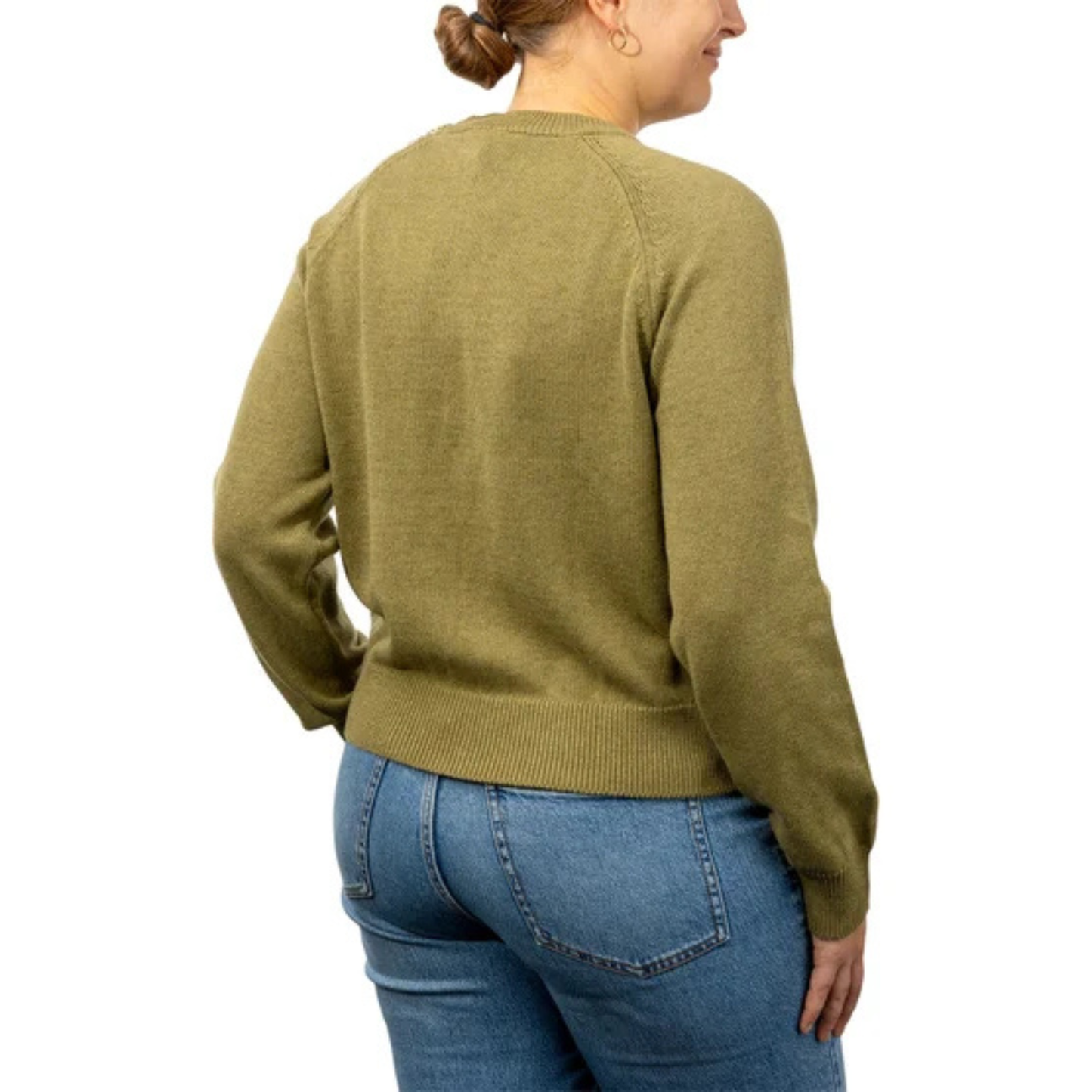 CALVIN KLEIN - Chandail en Tricot pour Femme-Womens-Crewneck-Sweater-Vert-Olive-Kaki-Green-1907976-1938134