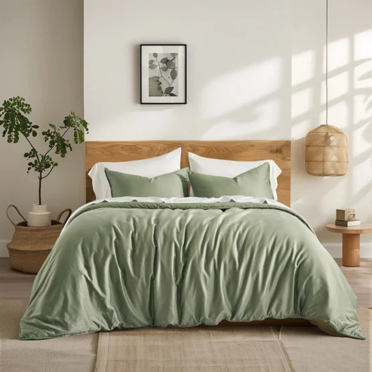 EVERGRACE - Ensemble de Couette en Coton Tencel-cotton-tencel-duvet-set-vert-green-8955021