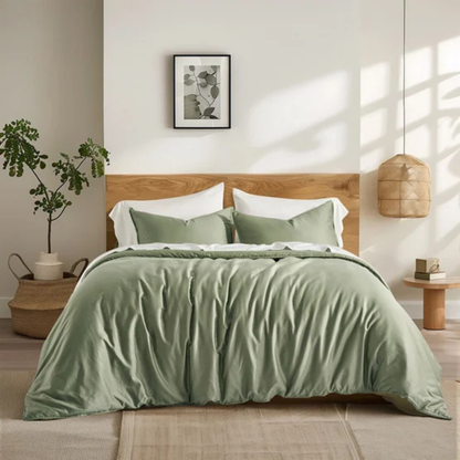 EVERGRACE - Ensemble de Couette en Coton Tencel-cotton-tencel-duvet-set-vert-green-8955021