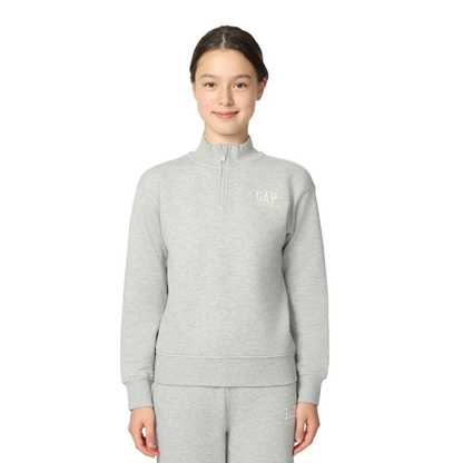 GAP KIDS - Chandail à Glissière 1/4 pour Fille-Girls-Fleece-1/4-Zip-Gris-Grey-1737733- 1923616