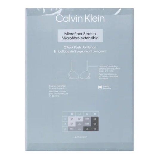 CALVIN KLEIN -  Paquet de 2 Soutiens-Gorge Pigeonnant Plongeant-2-pack-Push-up-Plunge-Bra-Rose-Gris-Pink-Grey-2915303-1927806