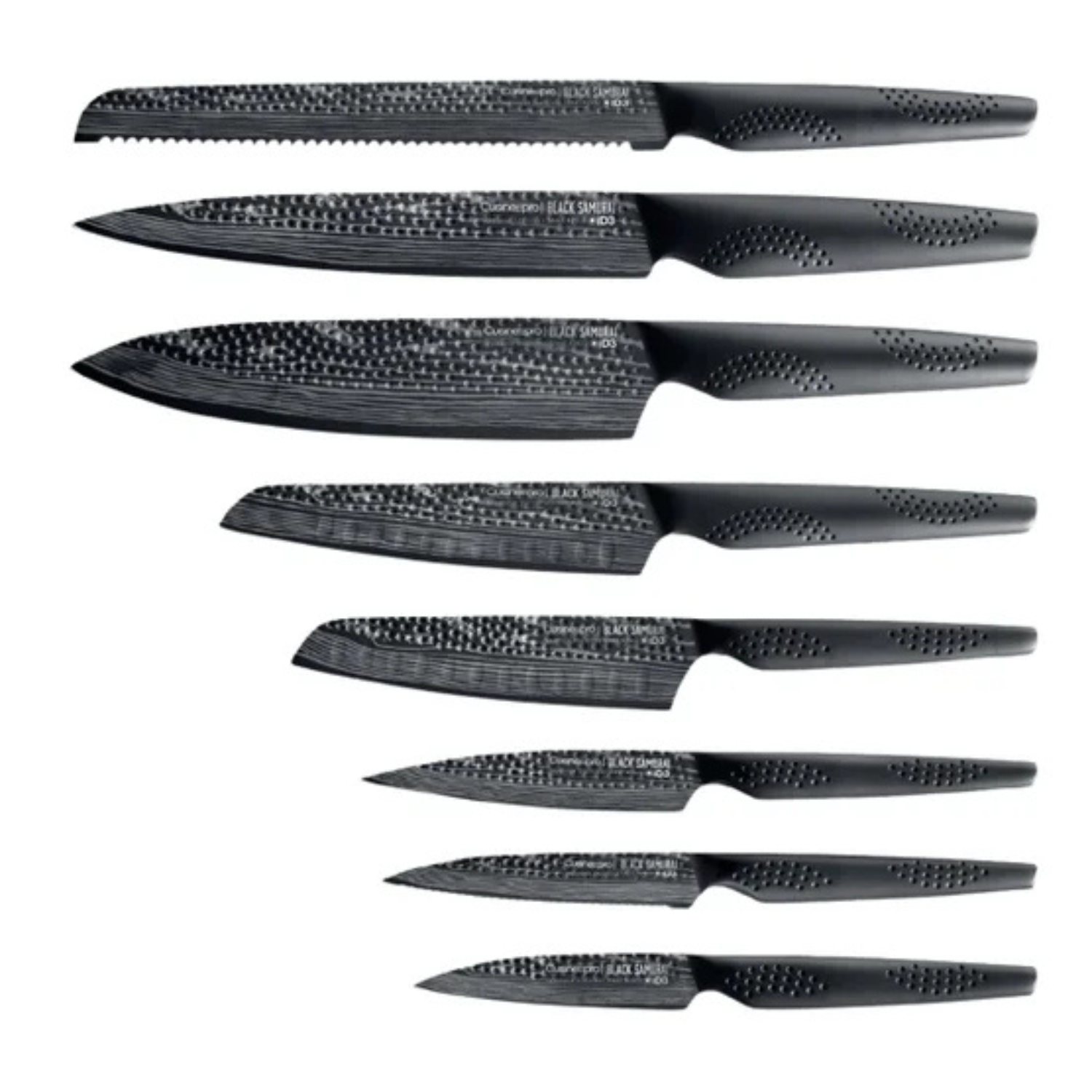 CUISINE PRO - Ensemble de 9 Couteaux et Bloc de Rangement The Egg Black Samurai-9-Piece-Knife-Block-Set-1998184