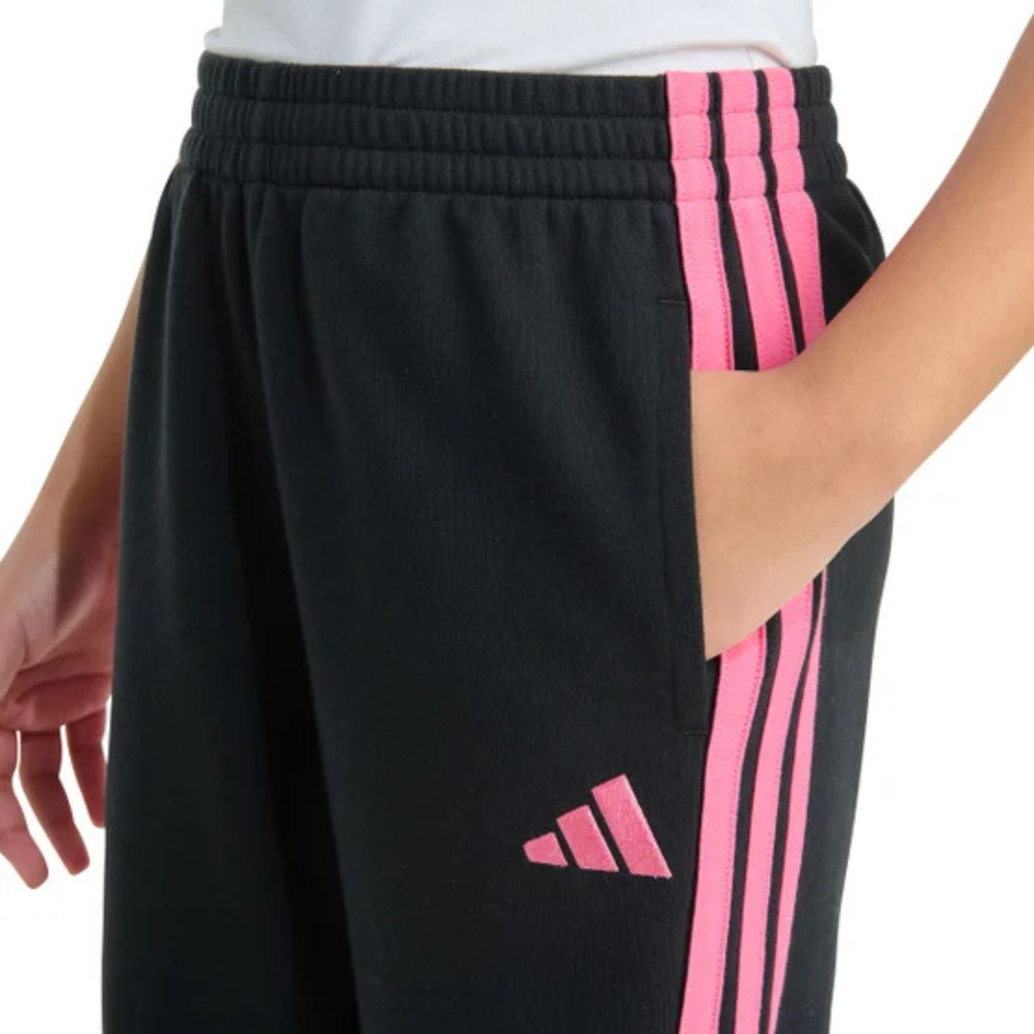 ADIDAS - Pantalon en Molleton pour Fille-Girls-Fleece-Pant-Noir-Rose-Black-Pink-8442400-1880192