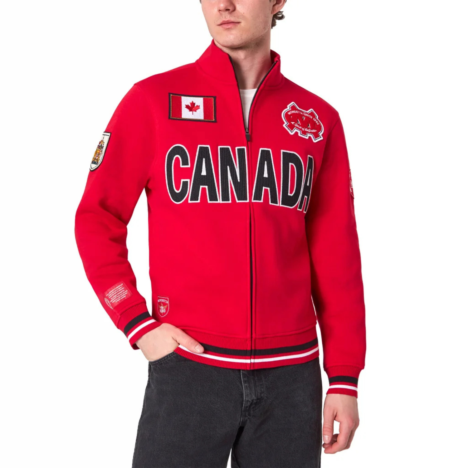 MONDETTA - Veste en Molleton pour Homme-Canada-Mens-Fleece-Full-Zip-Jacket-Rouge-Red-1997167-2009079