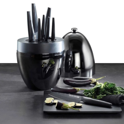 CUISINE PRO - Ensemble de 9 Couteaux et Bloc de Rangement The Egg Black Samurai-9-Piece-Knife-Block-Set-1998184