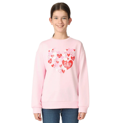 GAP KIDS -Chandail en Molleton à Col Rond pour Fille-Girls-Crew-Sweatshirt-Rose-Pink-4432626-1953987