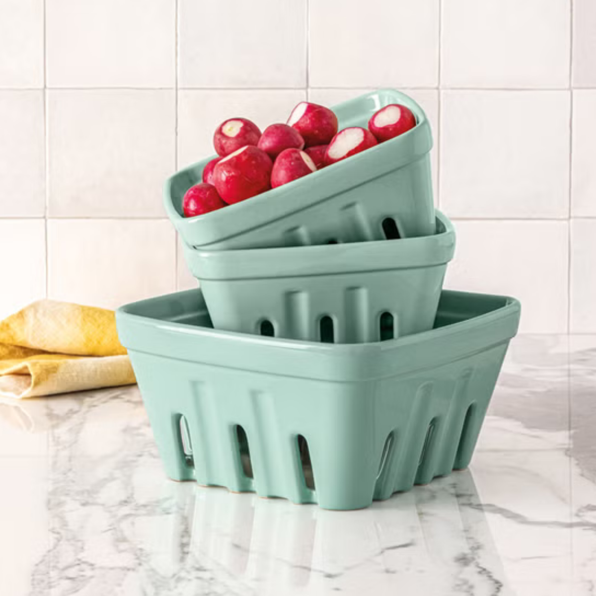 OVER & BACK - Ensemble de 3 Paniers Polyvalents en Grès - 3-Piece Multipurpose Stoneware Basket Set