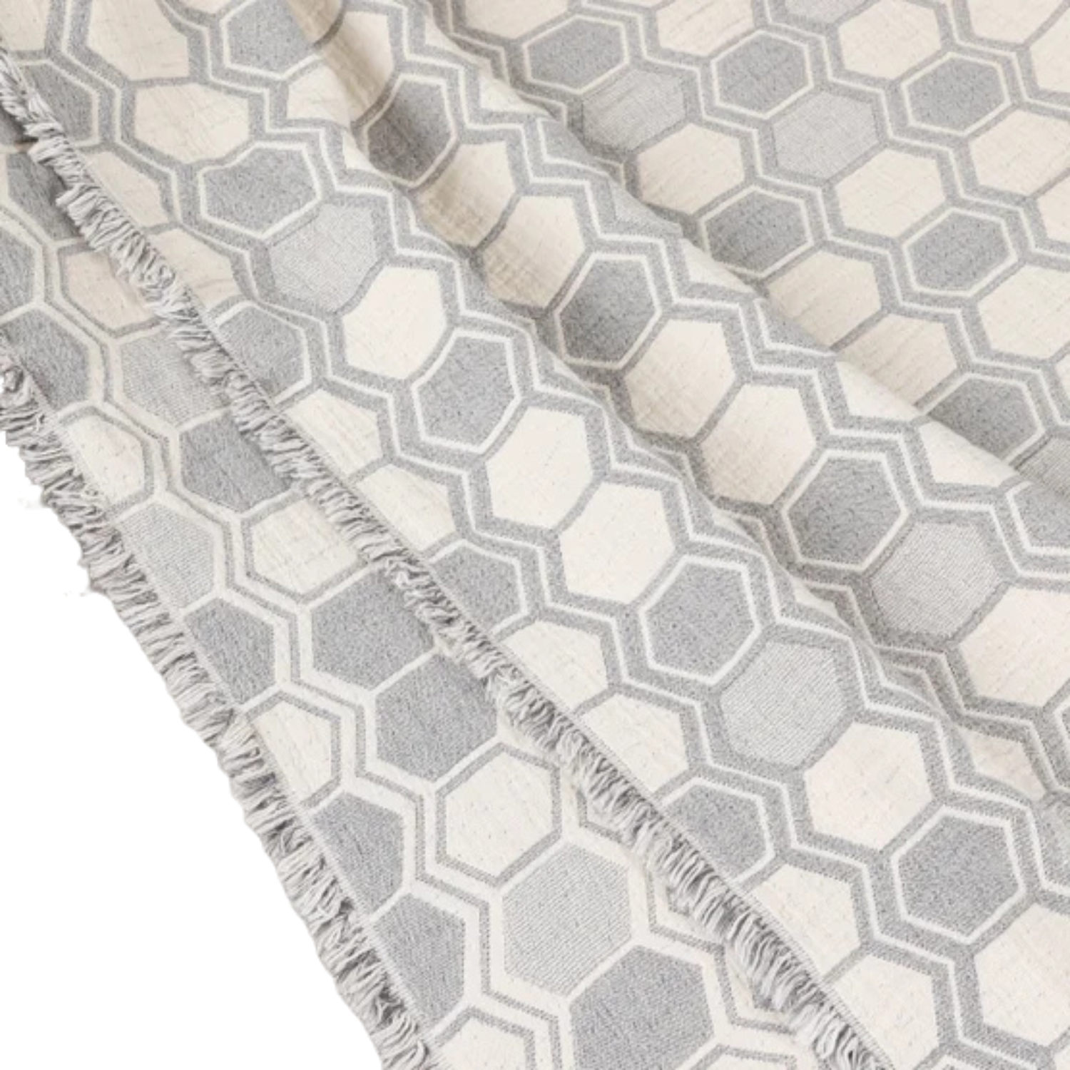 LIFE COMFORT - Jeté en Coton Réversible-reversible-cotton-throw-gris-grey-1726023-1980953