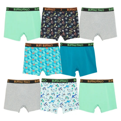BUFFALO -  Paquet de 8 Caleçons pour Garçon-Boys-Boxer-Briefs-8-Pack-Vert-Green-1871827-1976729
