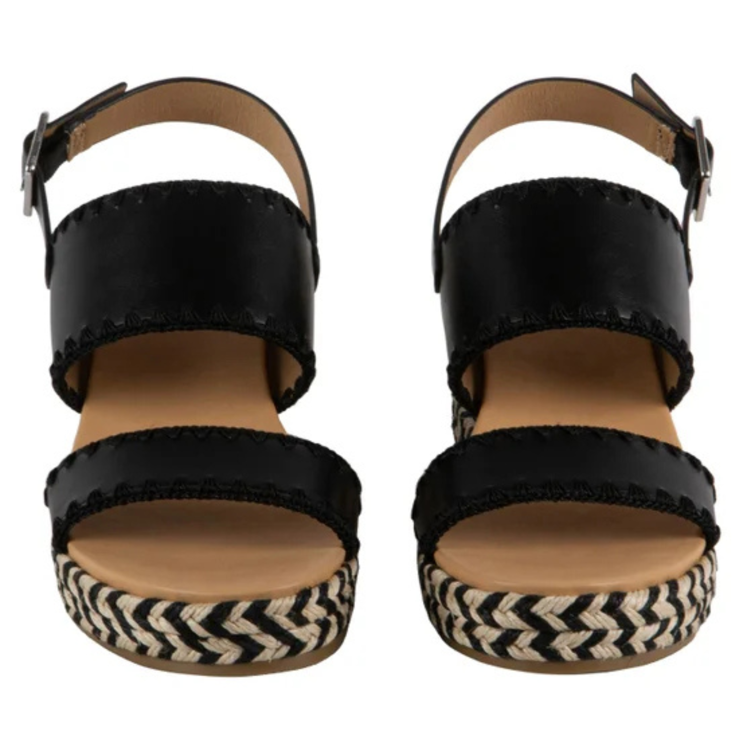 DV BY DOLCE VITA -  Sandales Talon Compensé pour Femme-Womens-Wedge-Sandal-Noir-Beige-Black-1108218-1104497