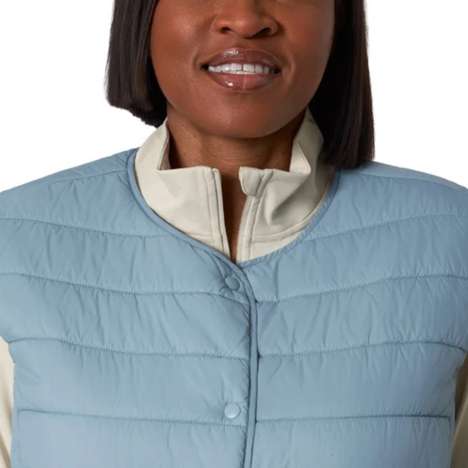 MONDETTA - Veste Sans Col pour Femme-Womens-Collarless-Vest-Bleu-Blue-1085500-1964491