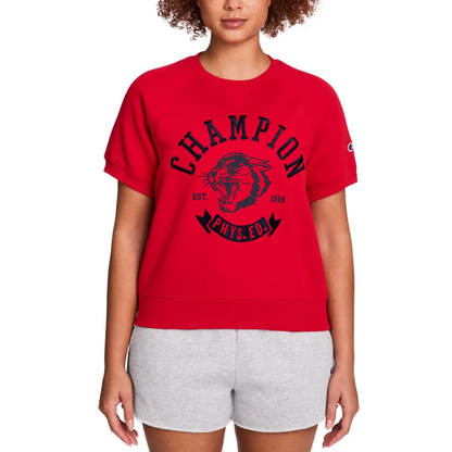 CHAMPION - Chandail à Manches Courtes en Molleton pour Femme-Womens-Short-sleeve-fleece-sweater-Rouge-Red-1966803-1995644