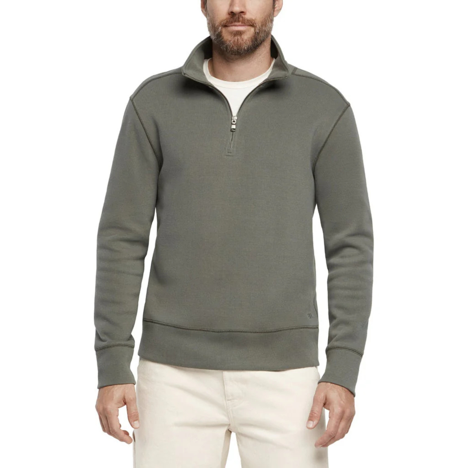 BANANA REPUBLIC - Chandail à Fermeture à Glissière un Quart pour Homme-Mens-1/4-Zip-pullover-Vert-Green-1565202