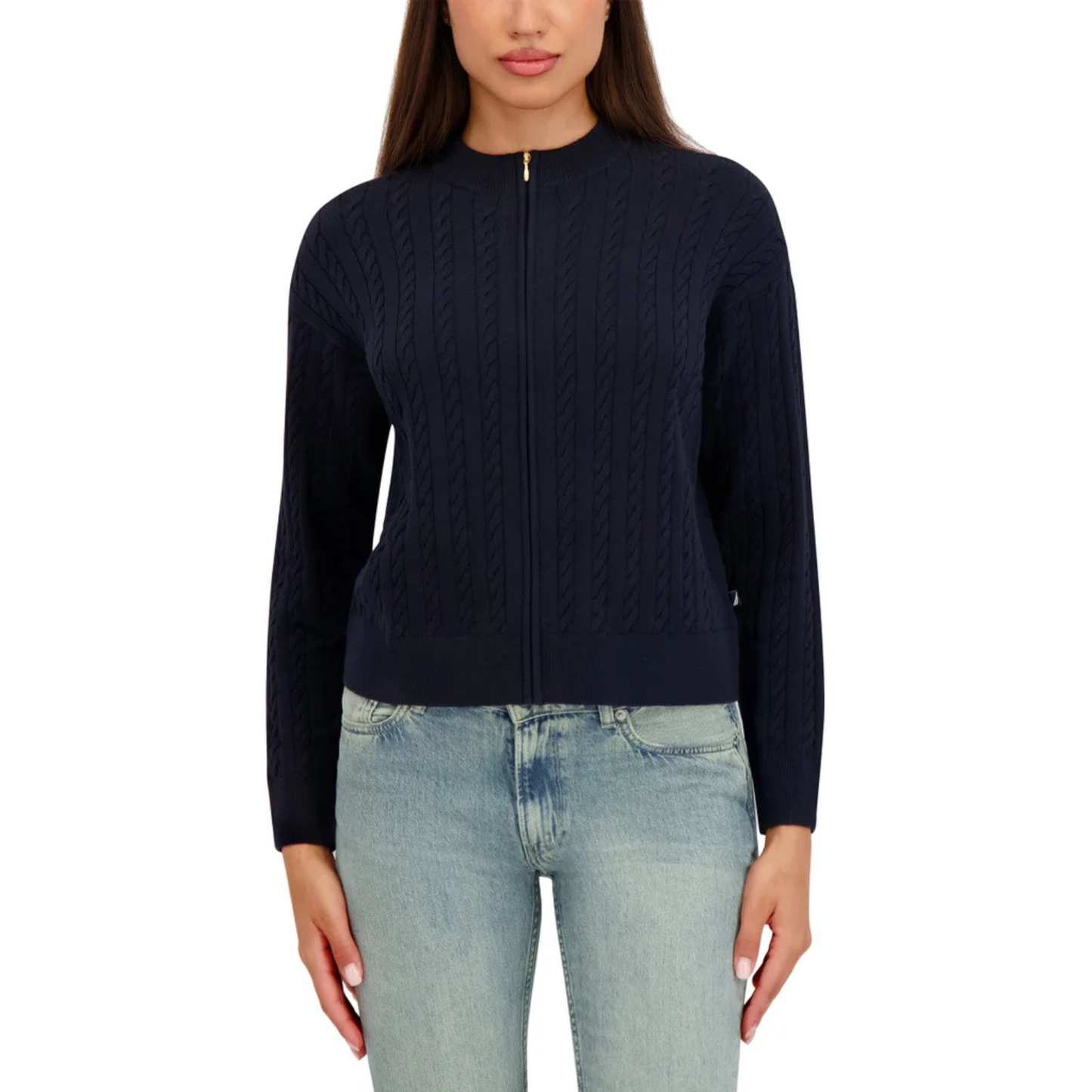 NAUTICA JEANS - Cardigan à Torsades pour Femme-Womens-Cable-Cardigan-Marine-Bleu-Navy-Blue-1951518-1955823