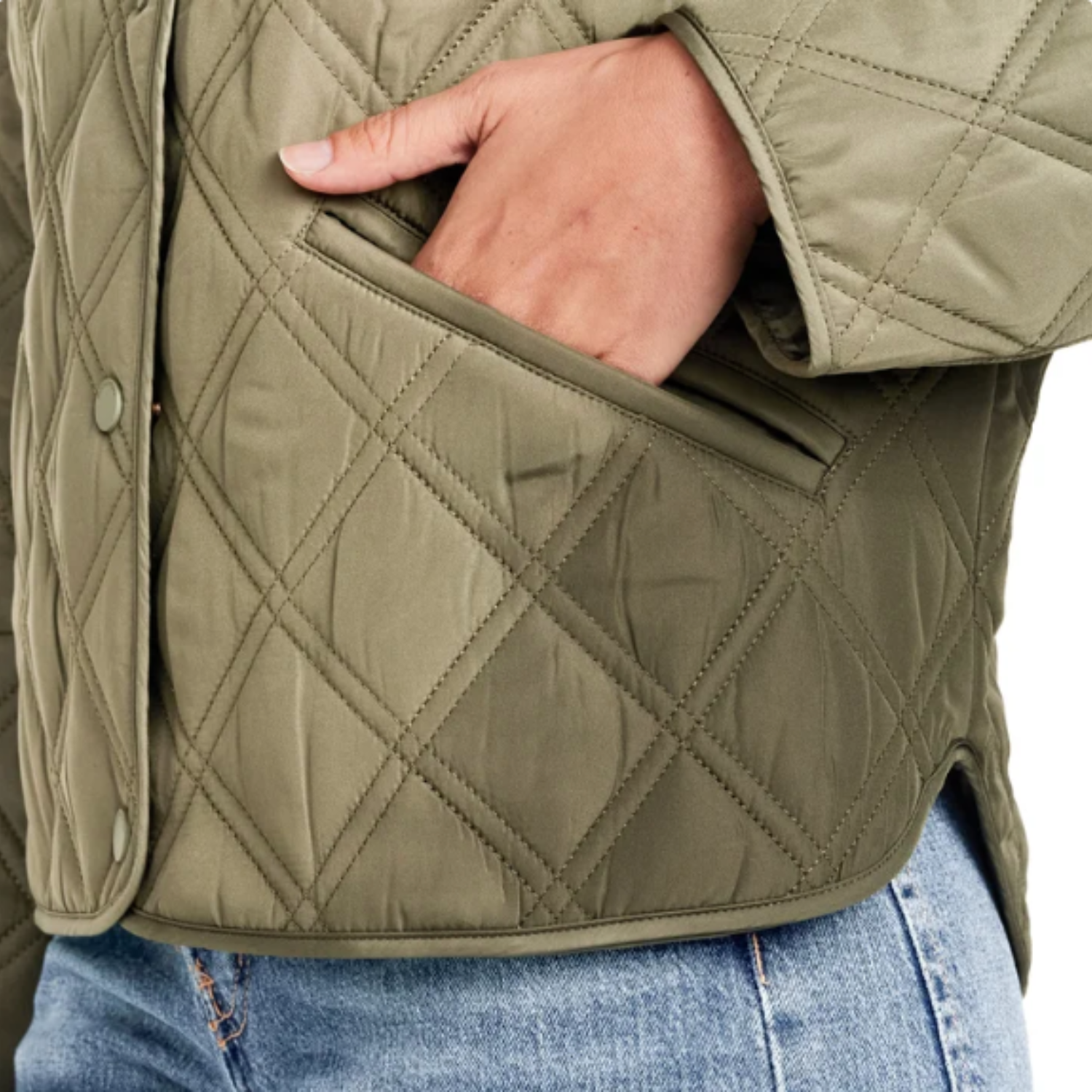 WEATHERPROOF - Veste Matelassée sans Col pour Femme-Womens-Collarless-Quilted-Jacket-Vert-Green-Kaki-1184402-1973871